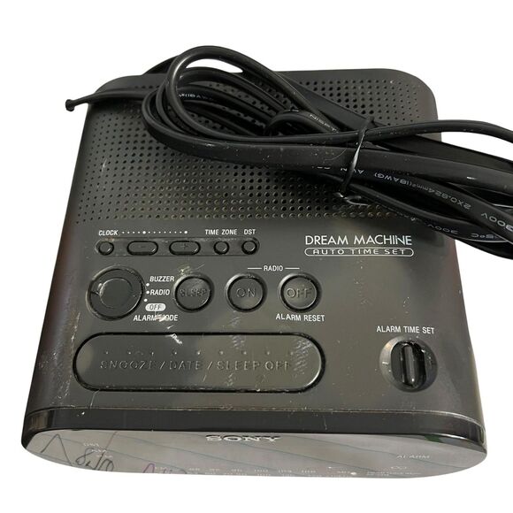 Sony Dream Machine Alarm ICF-C218 FM AM Clock Radio Black Auto Time Set - Picture 5 of 8